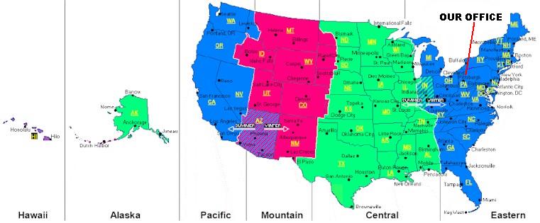 map with time zones usa. current zone time us map
